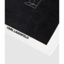 Ikon Beach Towel Black  KARL LAGERFELD