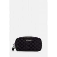 K Monogram Jaq Washbag Black  KARL LAGERFELD