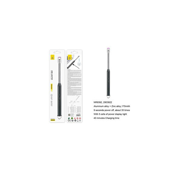 Oneplus Encendedor Electrico Recargable Negro NR9392  ONE PLUS