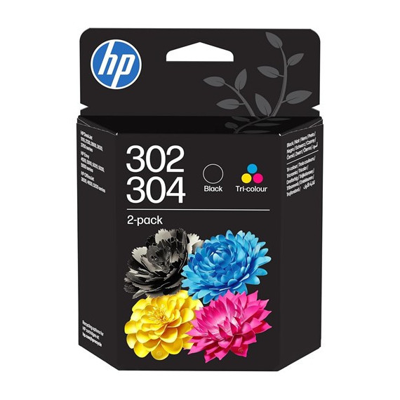 HP Pack de 2 Tintas 302 + 304 Negra Y Color B82L1AELS1