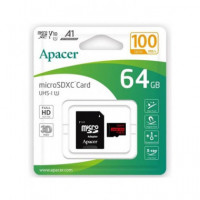 APACER Tarjeta Memoria Micro Sdxc 64GB con Adaptador 100MB/S V10 A1 Full HD