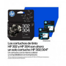 HP Pack de Tinta 302 Negra + 304 Negra