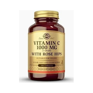 Vitamina C +escaramujo SOLGAR 1000MG/100COMP