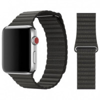 Correa Apple Watch en Piel Sintética 42/44/45MM Negro  ISERVICES