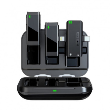 Micr&oacute;fono Inal&aacute;mbrico 2 Transmissores  ISERVICES