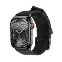 Correa Cuero Apple Watch 42 49mm Negro