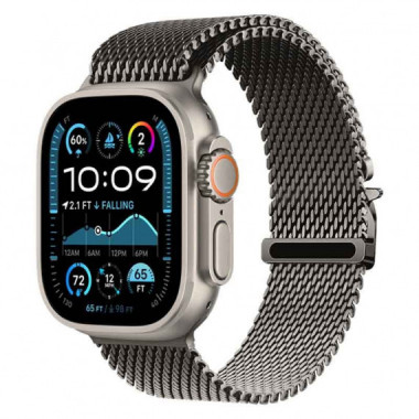 Correa Apple Watch Milanesa con Cremallera 42 49mm Titanio