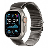 Correa Apple Watch Milanesa con Cremallera 42 49MM Titanio  ISERVICES