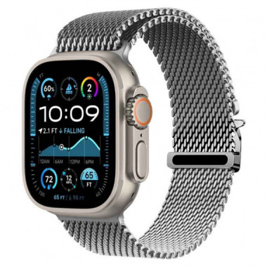 Correa Apple Watch Milanesa con Cremallera 42 49mm Plateado