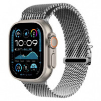 Correa Apple Watch Milanesa con Cremallera 42 49MM Plateado  ISERVICES