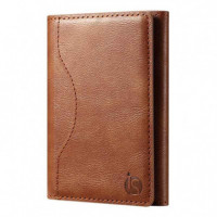 Cartera de Piel MagSafe Marrón