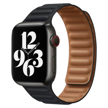 Correa Apple Watch Magn&eacute;tica de Cuero 42 49mm Negro