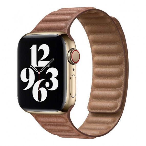 Correa Apple Watch Magnética de Cuero 42 49mm Marrón