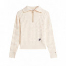 TOMMY HILFIGER - CO CABLE MID GG 1/2 ZIP LS SWT - AEF - F|WW0WW47643/AEF