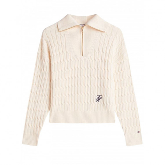 TOMMY HILFIGER - CO CABLE MID GG 1/2 ZIP LS SWT - AEF - F|WW0WW47643/AEF