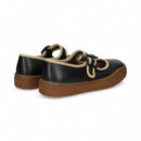 Bailarina Vivo Beig Piel Negra  CAMPER