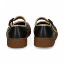 Bailarina Vivo Beig Piel Negra  CAMPER