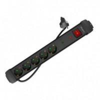 Regleta LANBERG 5 Schukos con Proteccion 5M Black