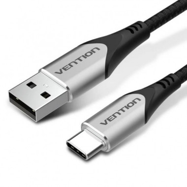 Cable Vention USB-A a USB-C 2.0 Trenzado 1M Gris CODHF