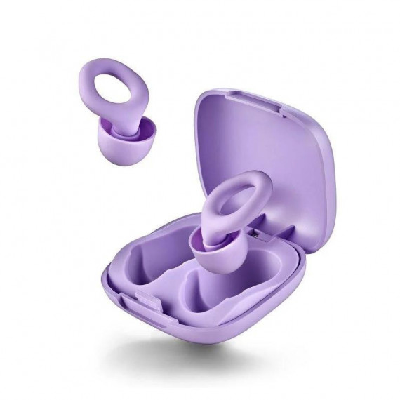 Tapones Auditivos NGS Noon Purple de Silicona, Reducción de Ruido 23 Db