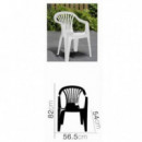 Silla de Jardín Plástica Sevenon con Reposabrazos, Blanca