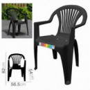 Silla Plástica de Jardín Sevenon con Reposabrazos Antracita
