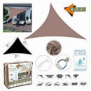 Toldo Triangular 2x2x2 m, Color Topo, con Bolsa de Transporte