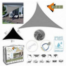 Toldo Triangular ICO 2x2x2 Metros Gris con Bolsa de Transporte