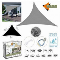 Toldo Triangular ICO 2x2x2 Metros Gris con Bolsa de Transporte