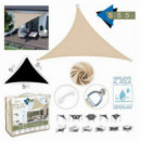Toldo Triangular Beige 5x5x5 m con Bolsa de Transporte