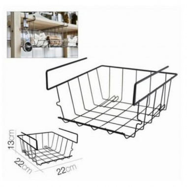 Cesta Colgante para Estante ICO Negra (22x22x13 cm)
