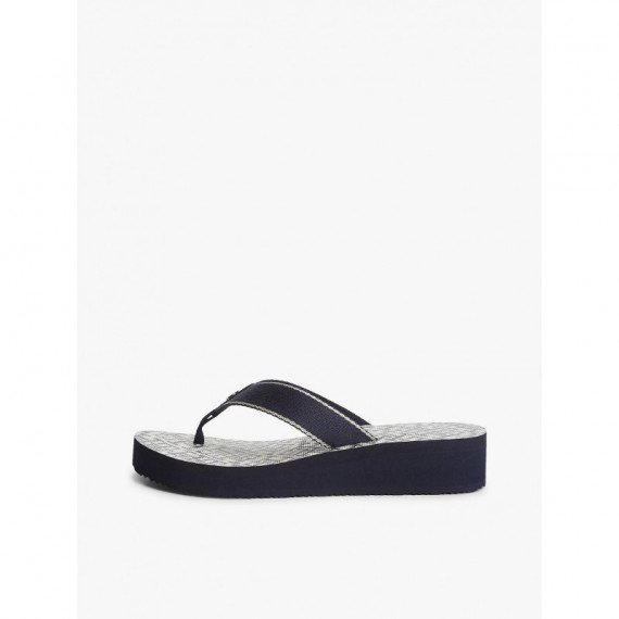 Th Monogram Mid Wedge Sandal Space Blue  TOMMY HILFIGER