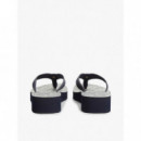 Th Monogram Mid Wedge Sandal Space Blue  TOMMY HILFIGER