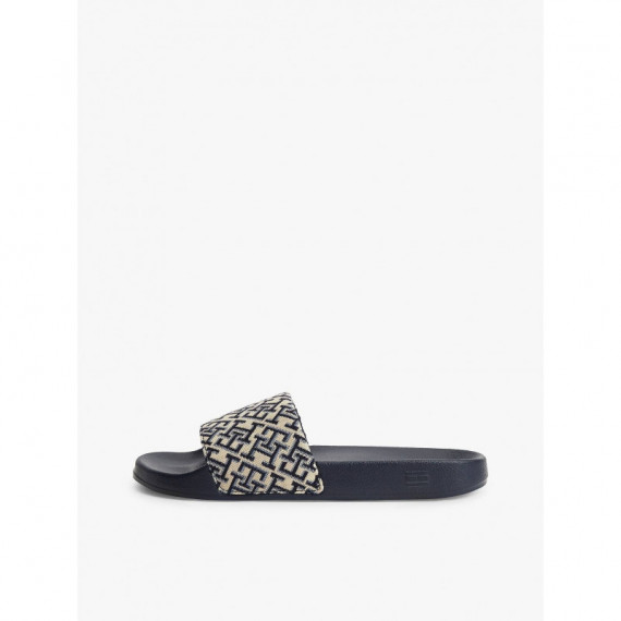 Th Monogram Pool Slide Space Blue  TOMMY HILFIGER