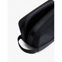 Th Nylon Jacquard Washbag Black  TOMMY HILFIGER