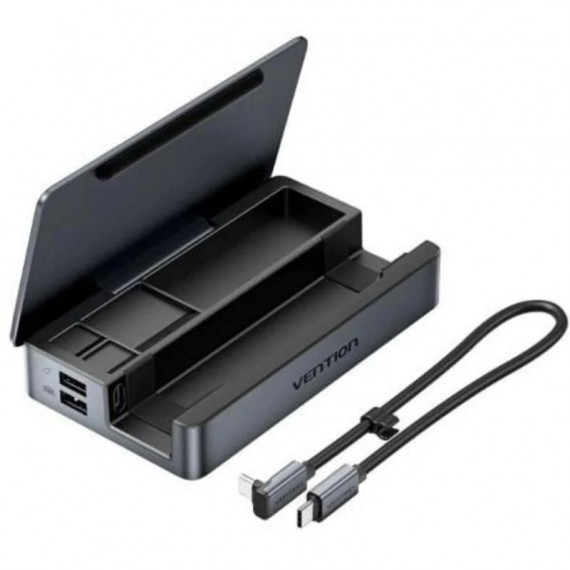 Docking Usb-c para Steam Deck/switch VENTION 2X HDMI 4K/3X USB-A/1X USB-C/1X Usb-c PD/1X RJ45/1X  Microsd
