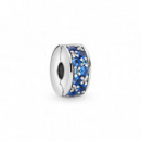 PANDORA Joyería Charm Clip Pavé Azul 791817NSBMX