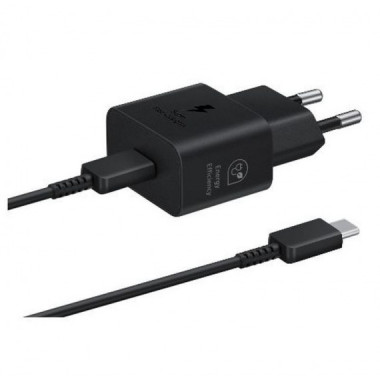 SAMSUNG Cargador de Pared Usb-c Negro  Maximo 25W Gan con Cable