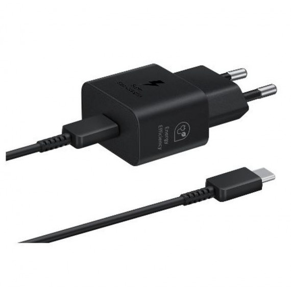 SAMSUNG Cargador de Pared Usb-c Negro  Maximo 25W Gan con Cable