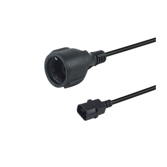 CABLE DE ALIMENTACION EQUIP IEC C14 MACHO A SCHUKO HEMBRA