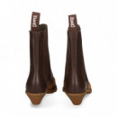 Botin Cowboy Piel Cuero+moka  CAMPER