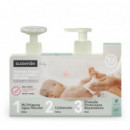 SUAVINEX Baby Sistema 3 Pasos Cambio Pañal 1 Envase 500 Ml Agua Micelar + 1 Envase 500 Ml Linimento