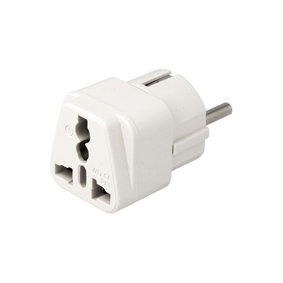Enchufe Adaptador Ingles/H Europeo/M Schuko Blanco/Negro