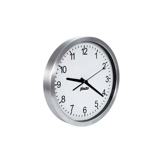 ALECTO Reloj de Pared Clasico AK-10 Esfera Redonda Blanca Aluminio