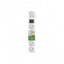 NIMO Regleta de 5 Tomas Schuko con Interruptor Blanca Cable 3 Mtrs MEL103