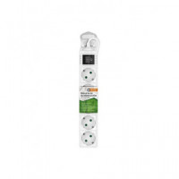 NIMO Regleta de 5 Tomas Schuko con Interruptor Blanca Cable 3 Mtrs MEL103