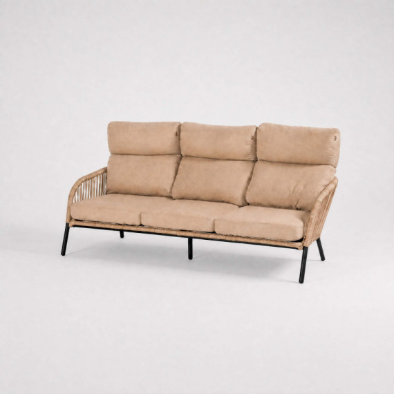 Sofá de jardín NIKA- Color camel/negro para exterior- Weatherready- Hartman®