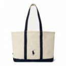 Bolso Tote de Loneta con Big Pony  RALPH LAUREN