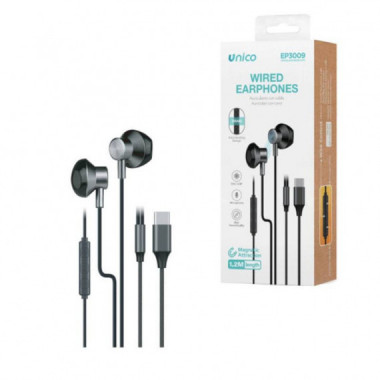 UNICO Auriculares Cable Tipo-c Semi In-ear Micro Magnetic Gris