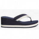 TOMMY HILFIGER - Th Wedge Crochet Summer Sandal - DW6 - F|FW0FW09420/DW6